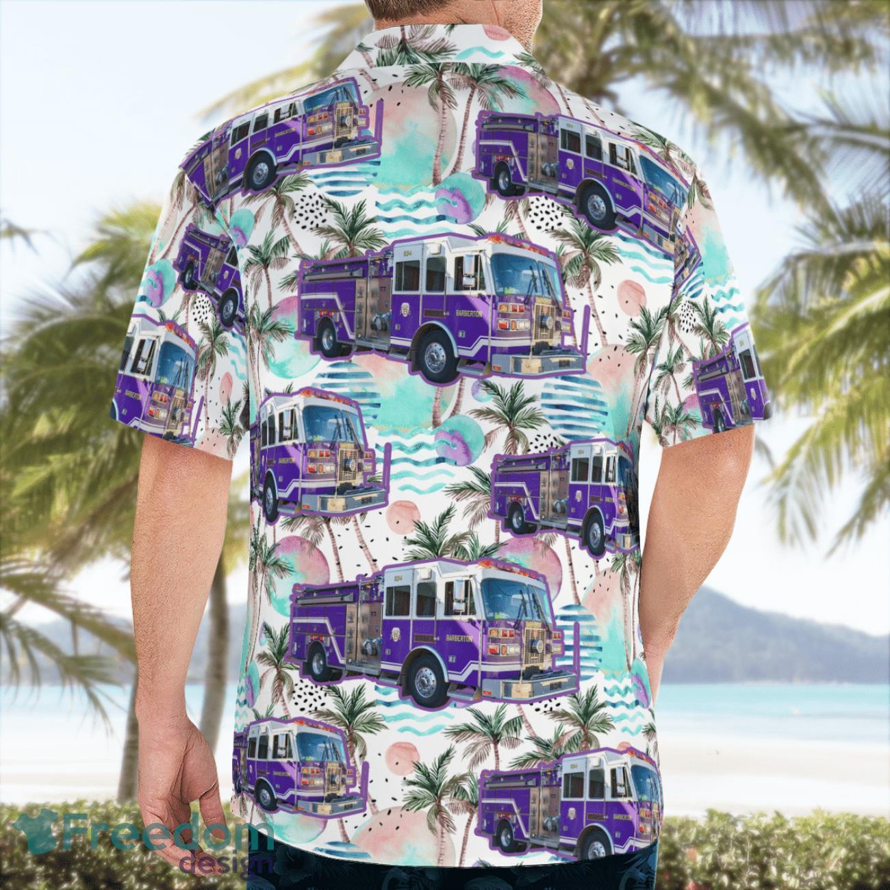 Barberton Engine 1134 Ohio Fire Trucks Hawaiian Shirt Beach Summer Shirt