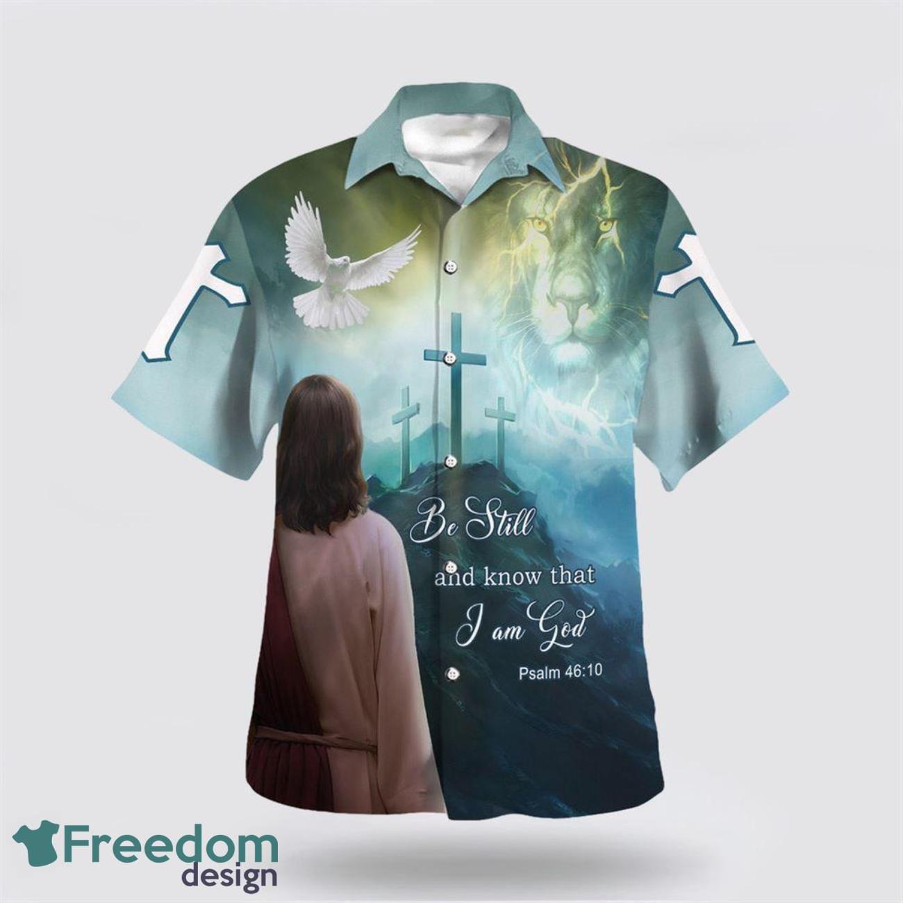 Be Still And Know That I Am God Jesus Lion And Dove 3D Printing Summer Beach Shirt Hawaiian Shirts Be Still And Know That I Am God Jesus Lion And Dove 3D Printing Summer Beach Shirt Hawaiian Shirts