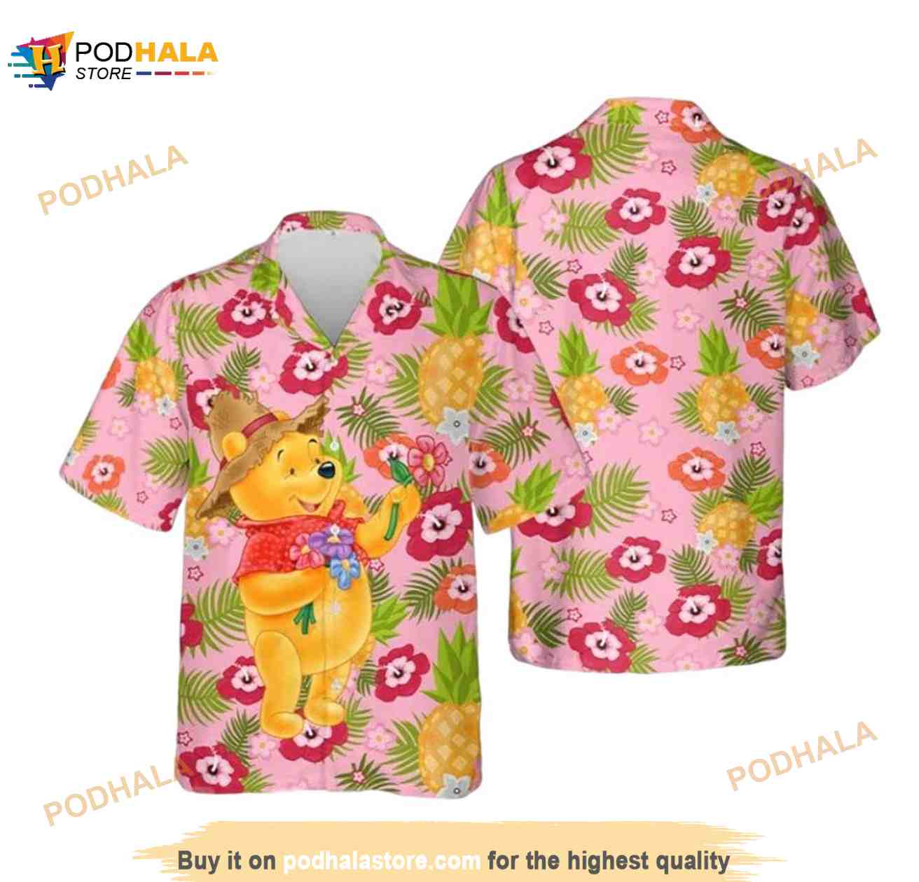 Bear-The-Pooh-Flower-Colorful-Pineapple-On-The-Pink-Funny-Hawaiian-Shirt.jpg