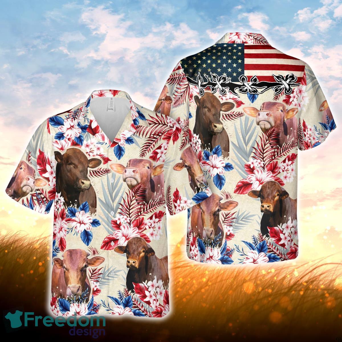 Beefmaster Pattern US FLAG Hawaiian Shirt For Men Women Beefmaster Pattern US FLAG Hawaiian Shirt For Men Women