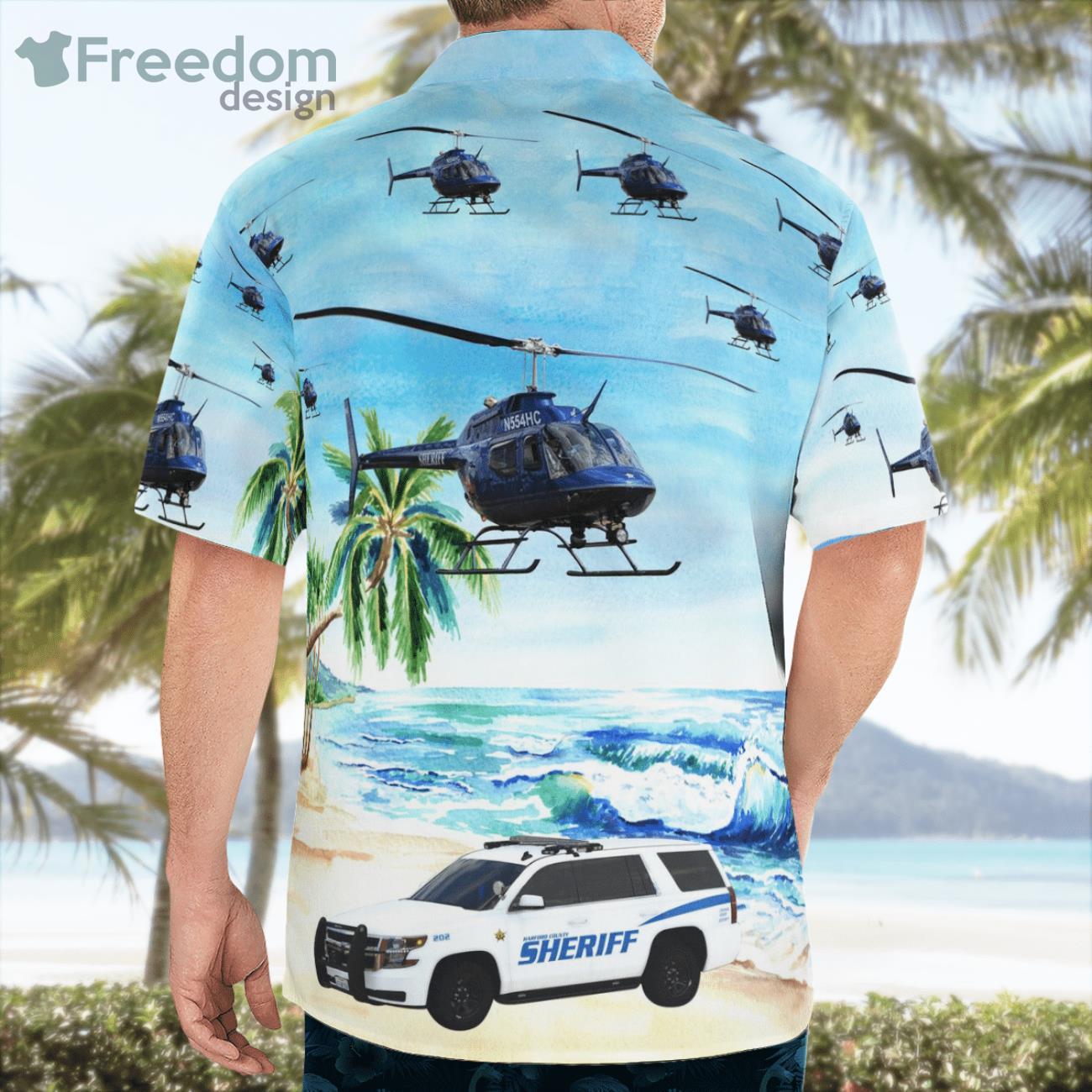 Bel-Air-Maryland-Harford-County-Sheriffs-Office-Car-And-Bell-Helicopter-Hawaiian-Shirt-1