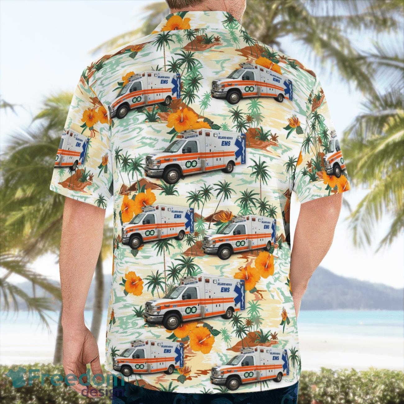 Bellmore-Merrick EMS Beach Hawaiian Shirt Summer Gift