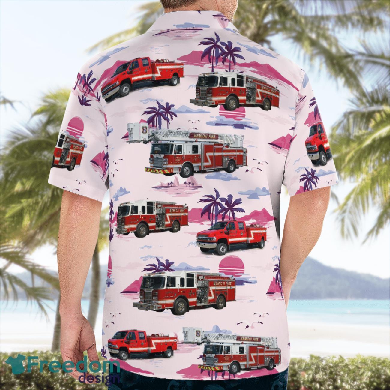 Bemidji Fire Trucks Beach Hawaiian Shirt Gift For Summer Holiday