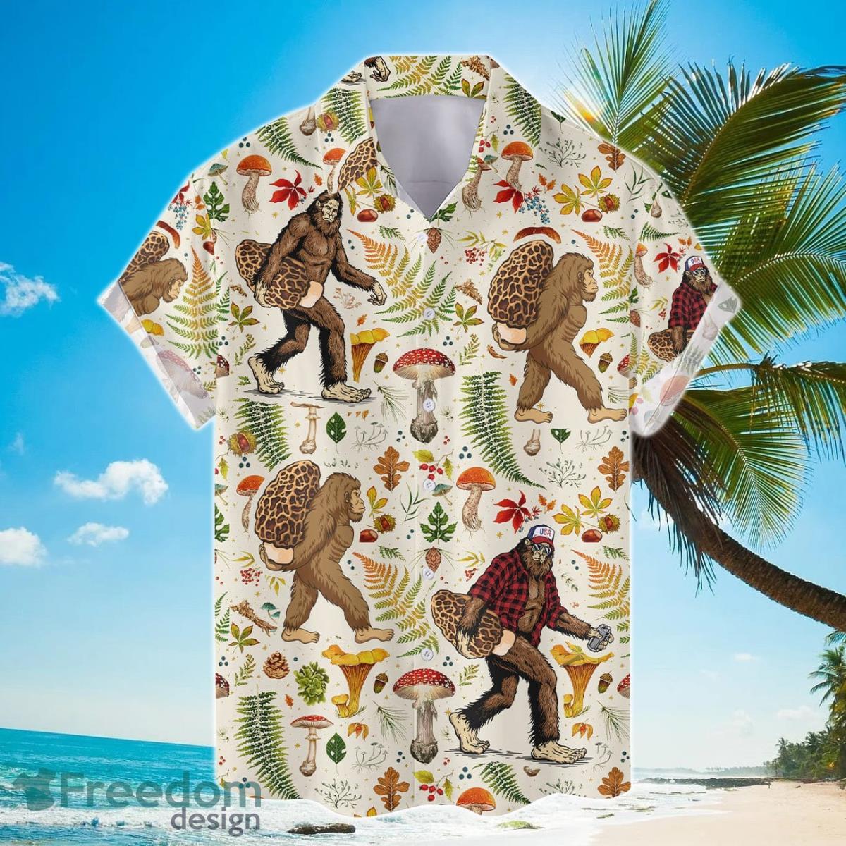 Bigfoot Mushroom Hawaiian Shirts For Men And Women