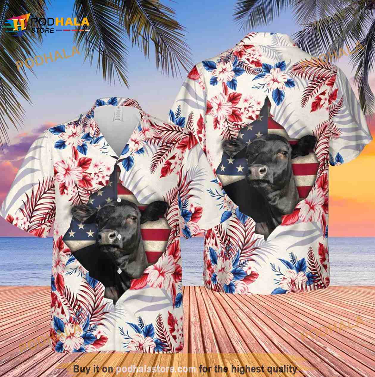 Black-Angus-Face-Hibiscus-Flower-American-Flag-Hawaiian-Shirt.jpg