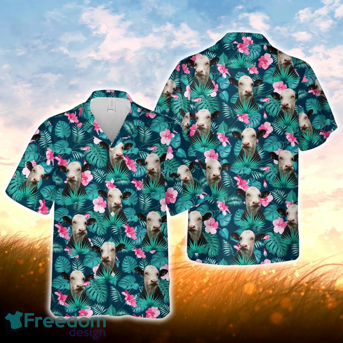 Black Baldy Blue Floral Summer 3D Hawaiian Shirt For Men Women Black Baldy Blue Floral Summer 3D Hawaiian Shirt For Men Women