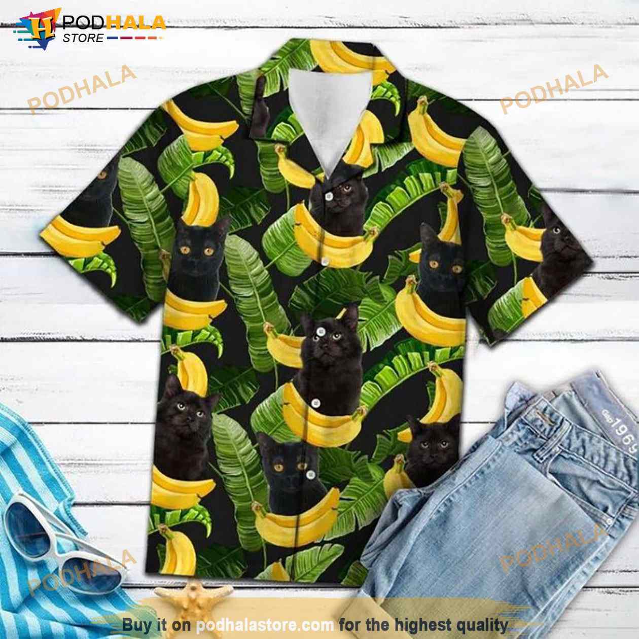 Black-Cat-Forest-Banana-Hawaiian-Shirt.jpg
