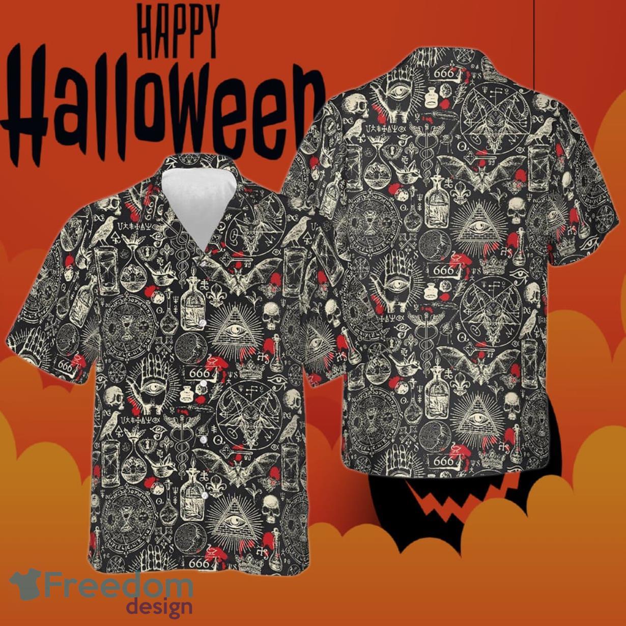 Black Demons For Scary Halloween Hawaiian Shirt Beach Gifts Black Demons For Scary Halloween Hawaiian Shirt Beach Gifts