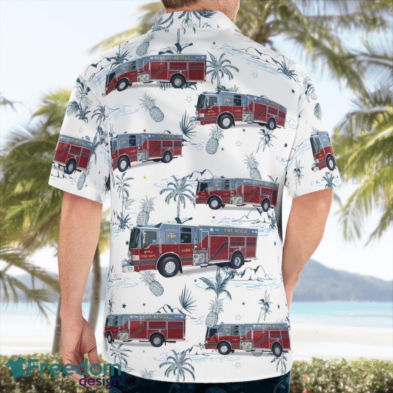 Boaz Fire & Rescue 3D Hawaiian Shirt