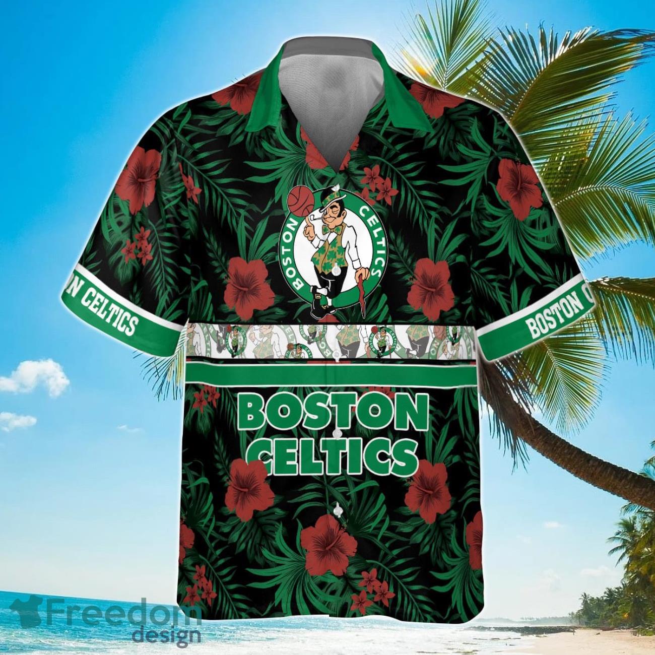 Boston-Celtics-National-Basketball-Association-2023-Hibiscus-Logo-Hawaiian-Shirt-1