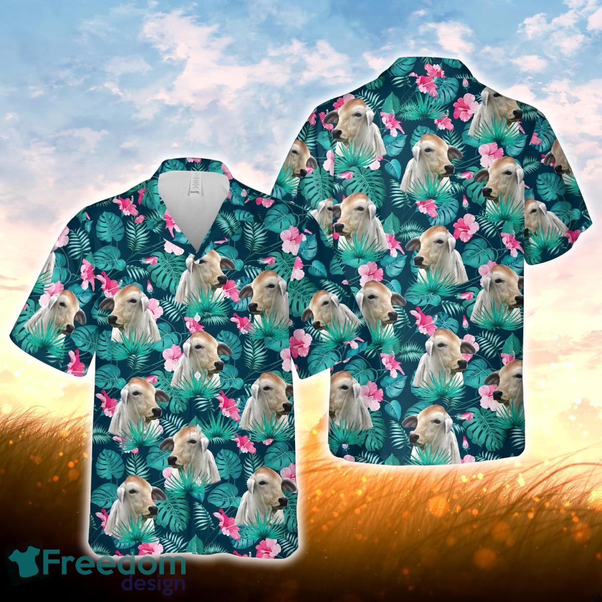 Brahman Blue Floral Summer 3D Hawaiian Shirt For Men Women Brahman Blue Floral Summer 3D Hawaiian Shirt For Men Women