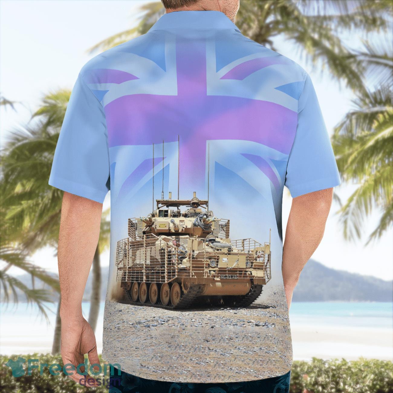 British Army CVR(T) Armoured Fighting Vehicle Beach Hawaiian Shirt