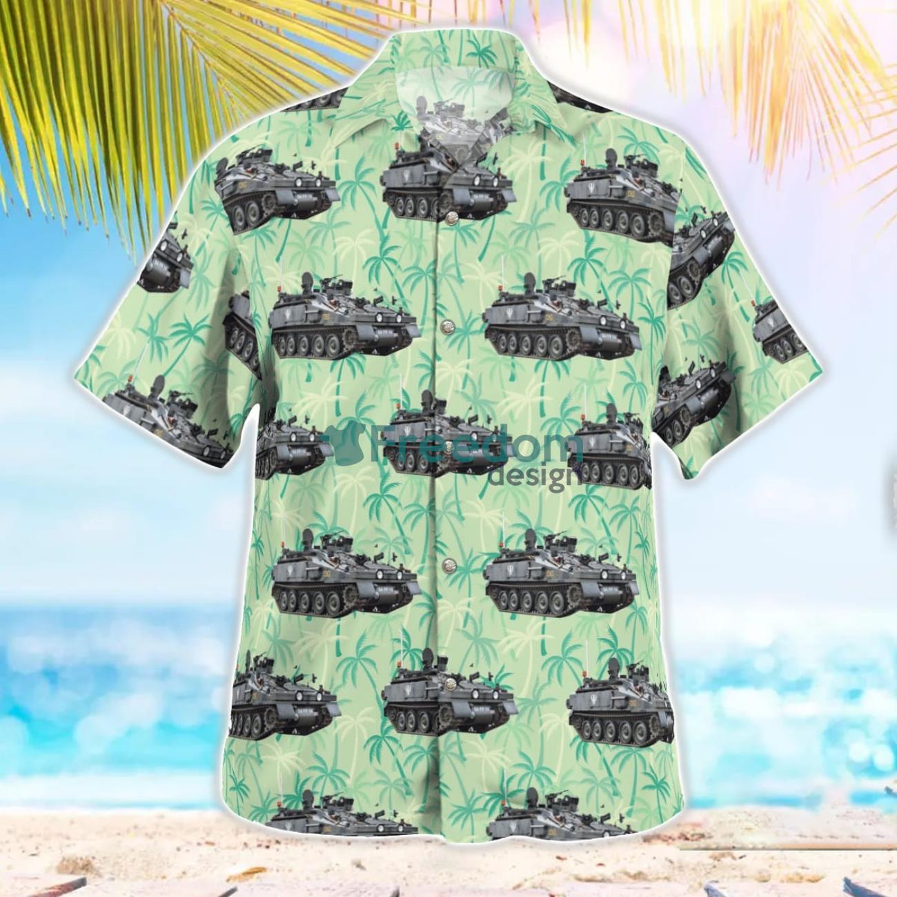 British Army Spartan Armoured Personnel Carrier Hawaiian Shirt Beach Summer Shirt British Army Spartan Armoured Personnel Carrier Hawaiian Shirt Beach Summer Shirt
