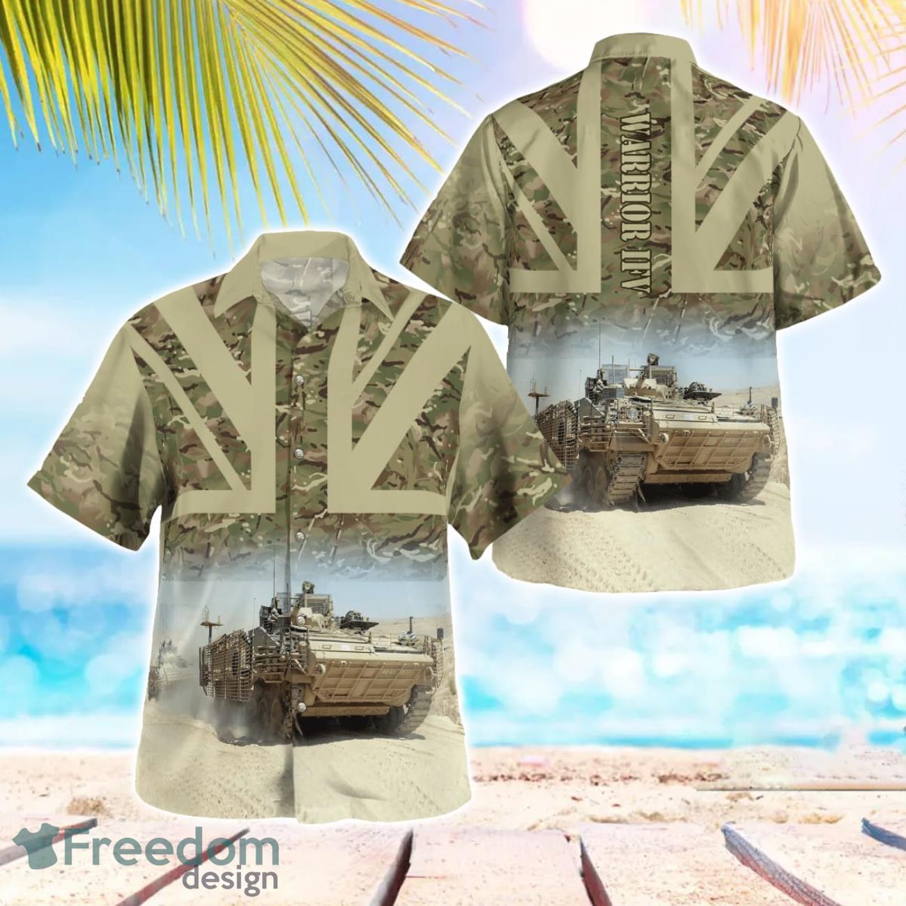 British Army Warrior IFV Aloha Hawaiian Shirt British Army Warrior IFV Aloha Hawaiian Shirt
