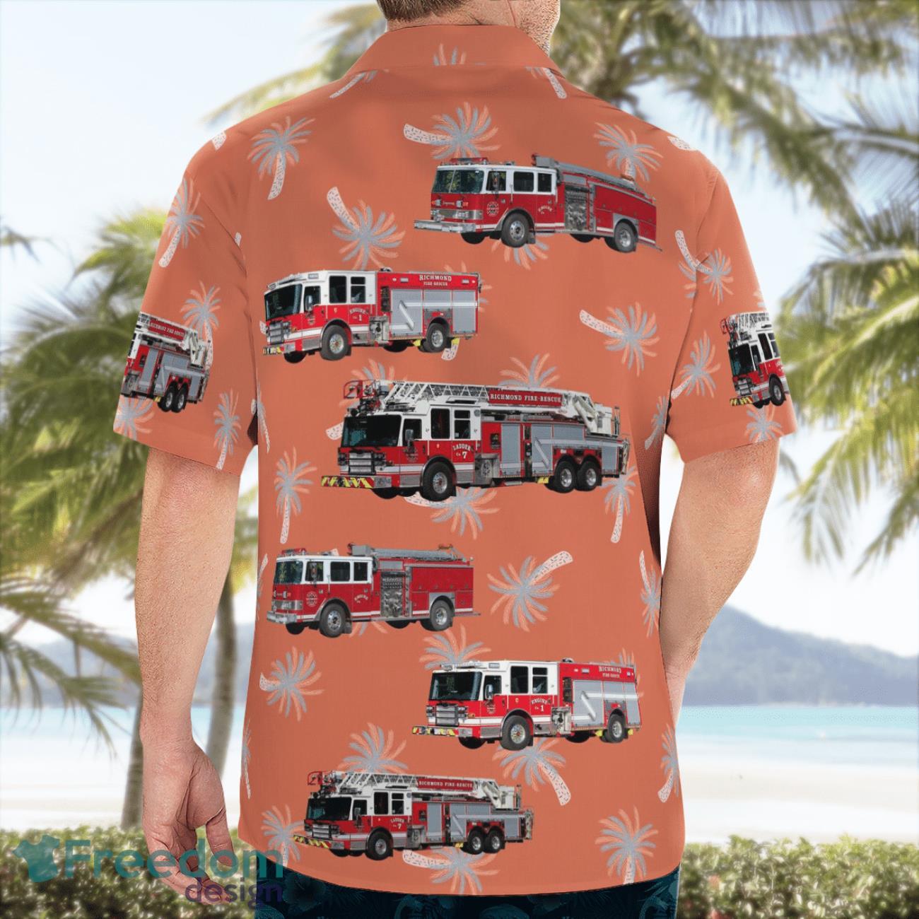 Richmond Fire Rescue Department Aloha Hawaiian Shirt Richmond Fire Rescue Department Aloha Hawaiian Shirt