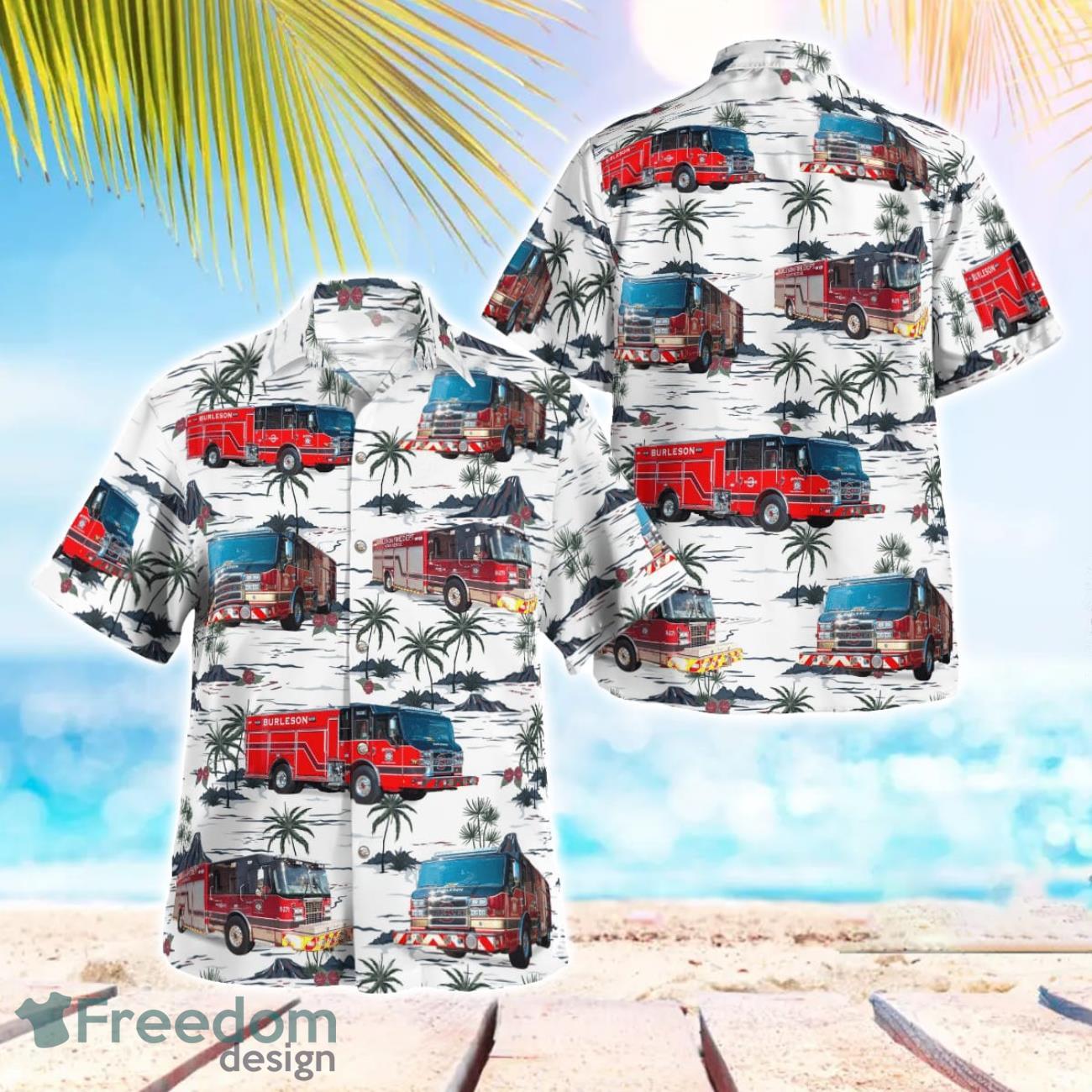 Burleson Fire Department 3D Hawaiian Shirt Burleson Fire Department 3D Hawaiian Shirt