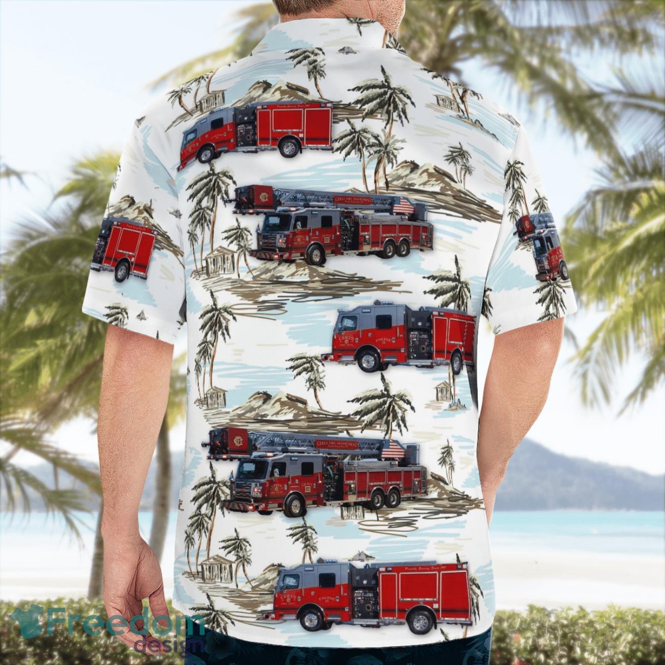 Ceres Fire Department Hawaiian Shirt Button Summer Shirt Ceres Fire Department Hawaiian Shirt Button Summer Shirt