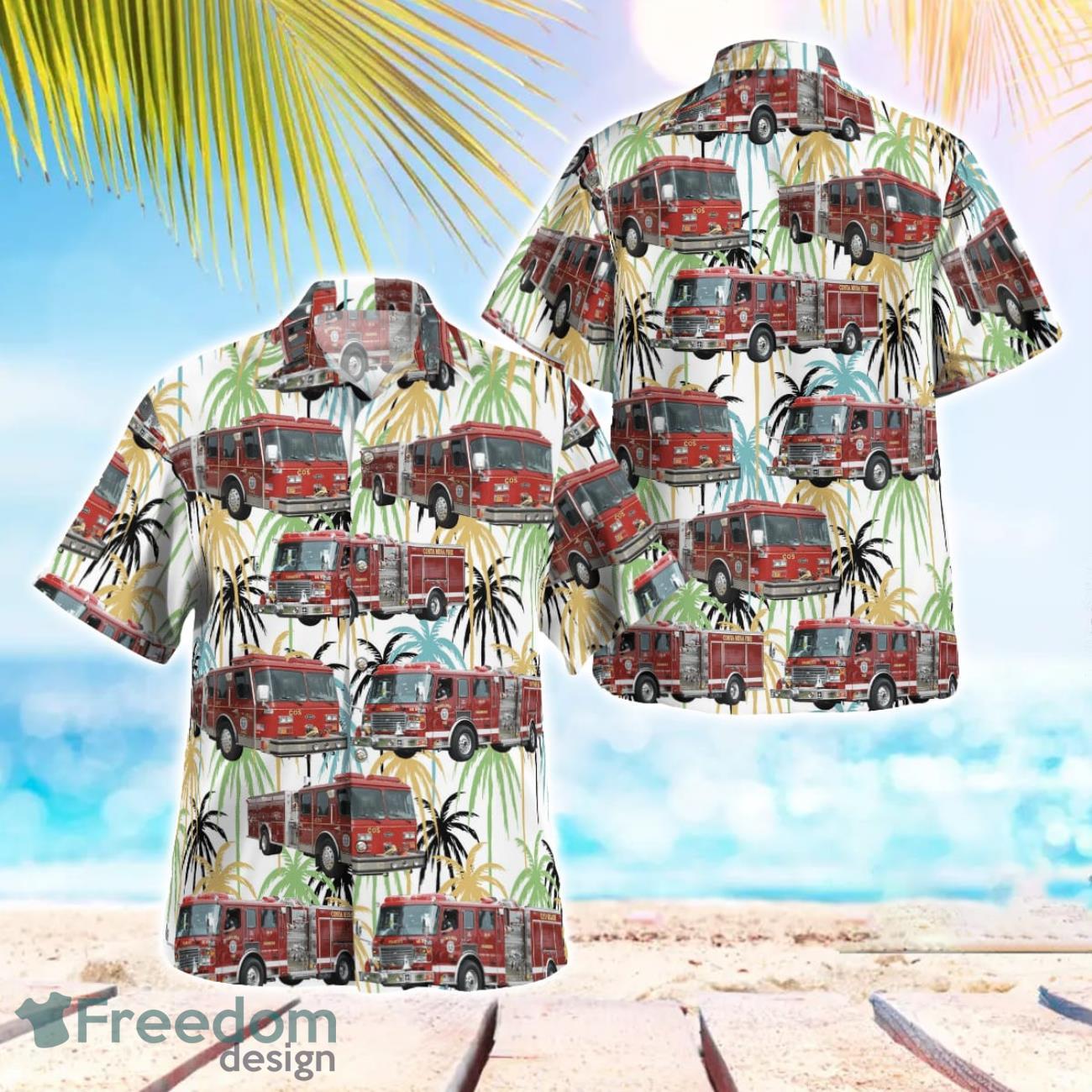 California Costa Mesa Fire & Rescue Department Pumper Hawaiian Shirt Button Summer Shirt California Costa Mesa Fire & Rescue Department Pumper Hawaiian Shirt Button Summer Shirt