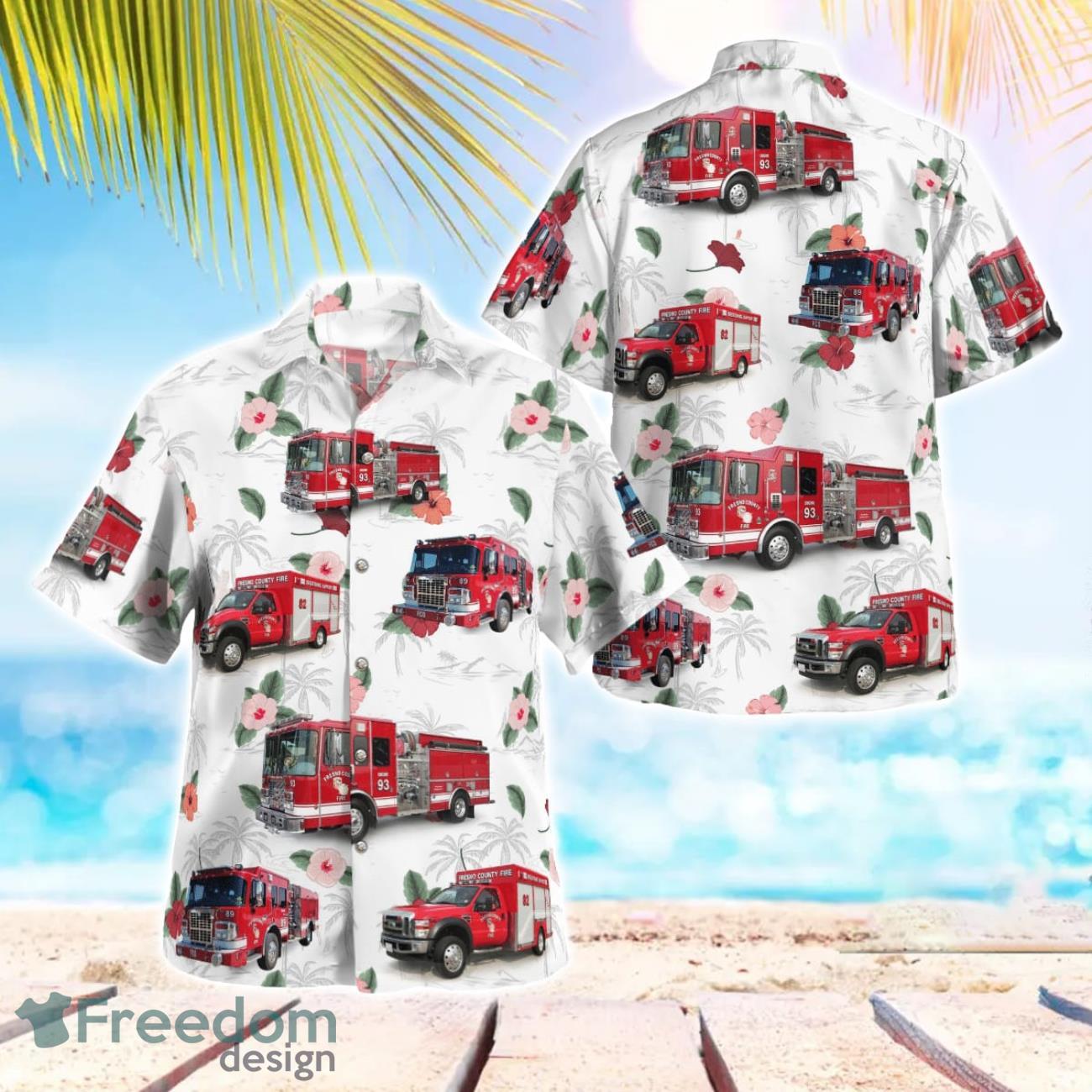 California Fresno County Fire Hawaiian Shirt Button Summer Shirt California Fresno County Fire Hawaiian Shirt Button Summer Shirt