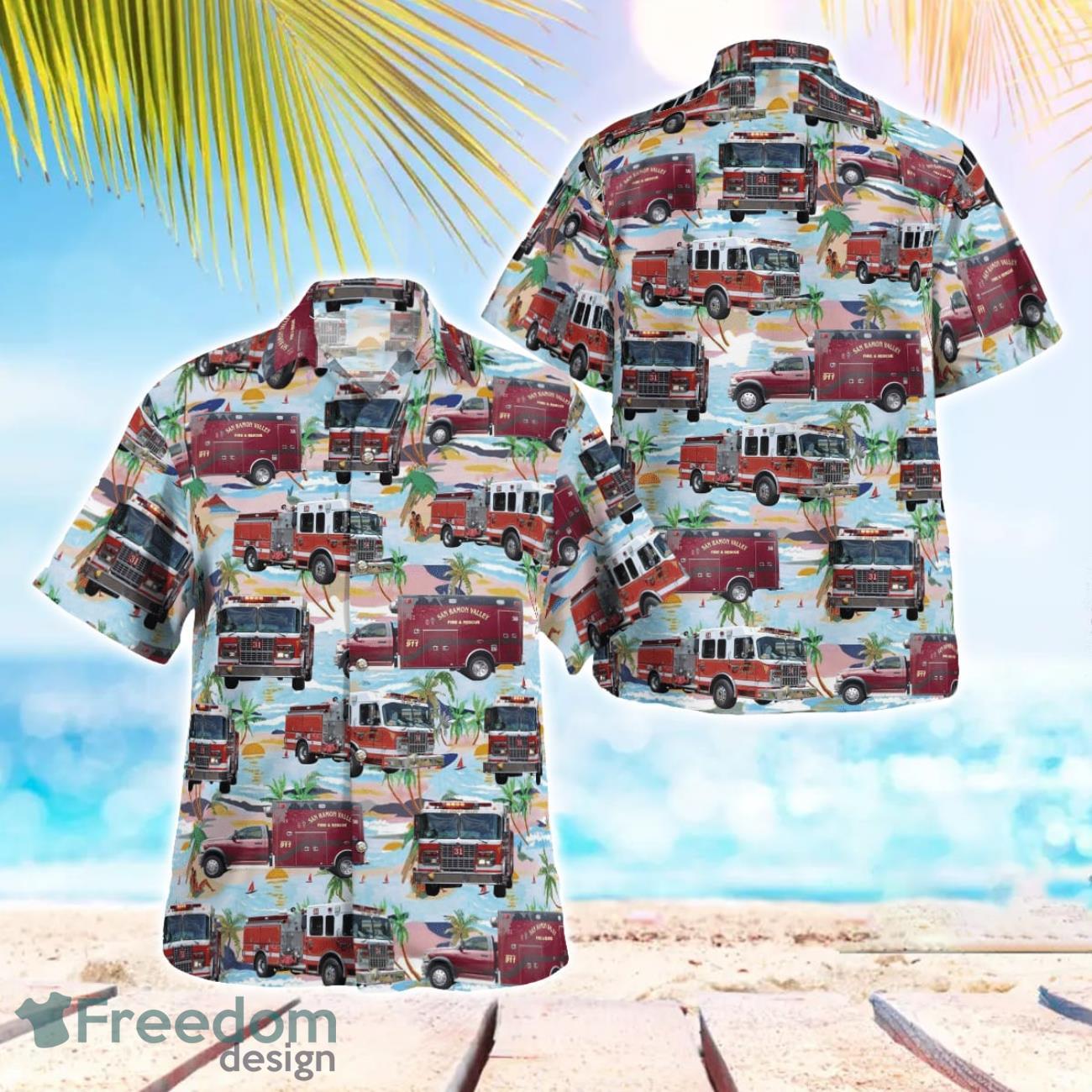 California San Ramon Valley Fire Protection District Hawaiian Shirt Button Summer Shirt California San Ramon Valley Fire Protection District Hawaiian Shirt Button Summer Shirt