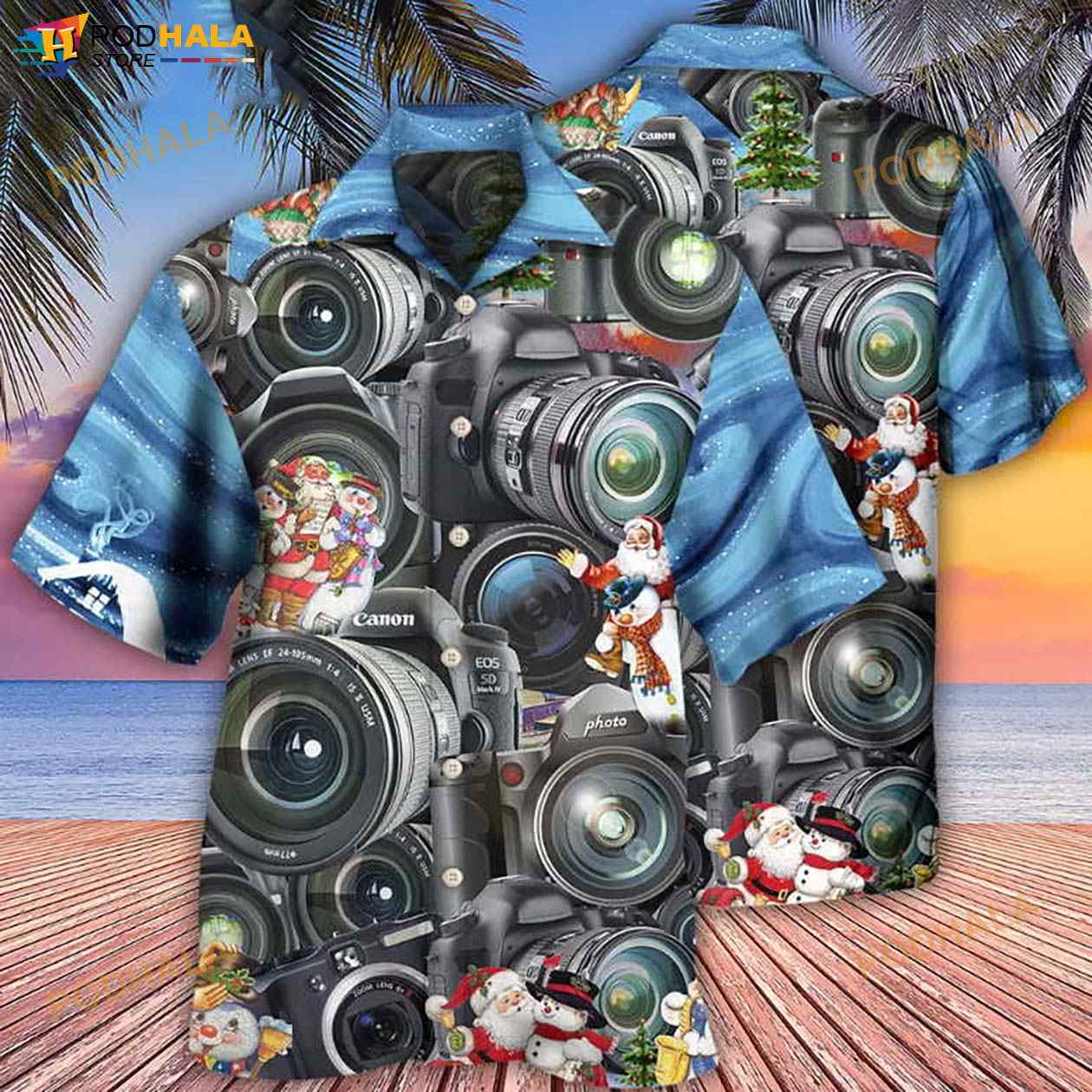 Camera-Amazing-Merry-Christmas-Happy-3D-Funny-Hawaiian-Shirt.jpg