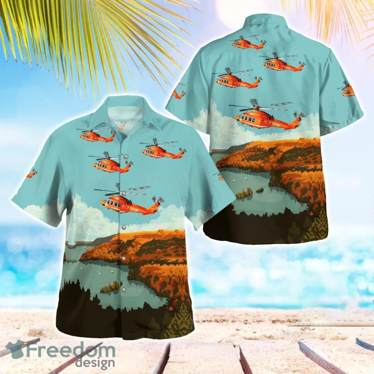 Canada Ontario Air Ambulance S-76A Helicopter Beach Hawaiian Shirt Gift For Summer Holiday Canada Ontario Air Ambulance S-76A Helicopter Beach Hawaiian Shirt Gift For Summer Holiday