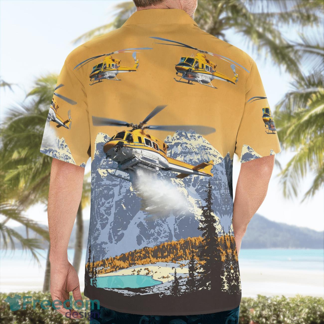 Canada Ontario Wisk Helicopter 412s 3D Summer Aloha Hawaiian Shirt