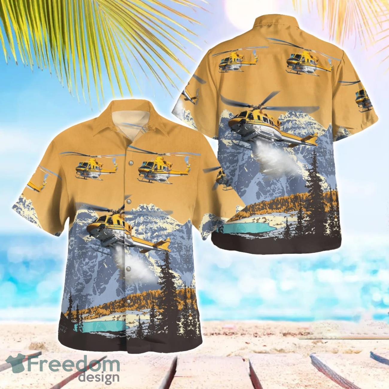 Canada Ontario Wisk Helicopter 412s 3D Summer Aloha Hawaiian Shirt Canada Ontario Wisk Helicopter 412s 3D Summer Aloha Hawaiian Shirt