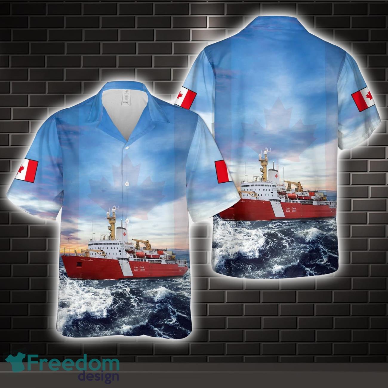 Canadian Coast Guard CCGS Louis S. St-Laurent Hawaiian Shirt Beach Holiday Canadian Coast Guard CCGS Louis S. St-Laurent Hawaiian Shirt Beach Holiday