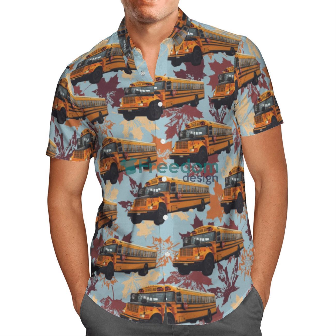 Canadian School Bus Hawaiian Shirt Beach Summer Shirt