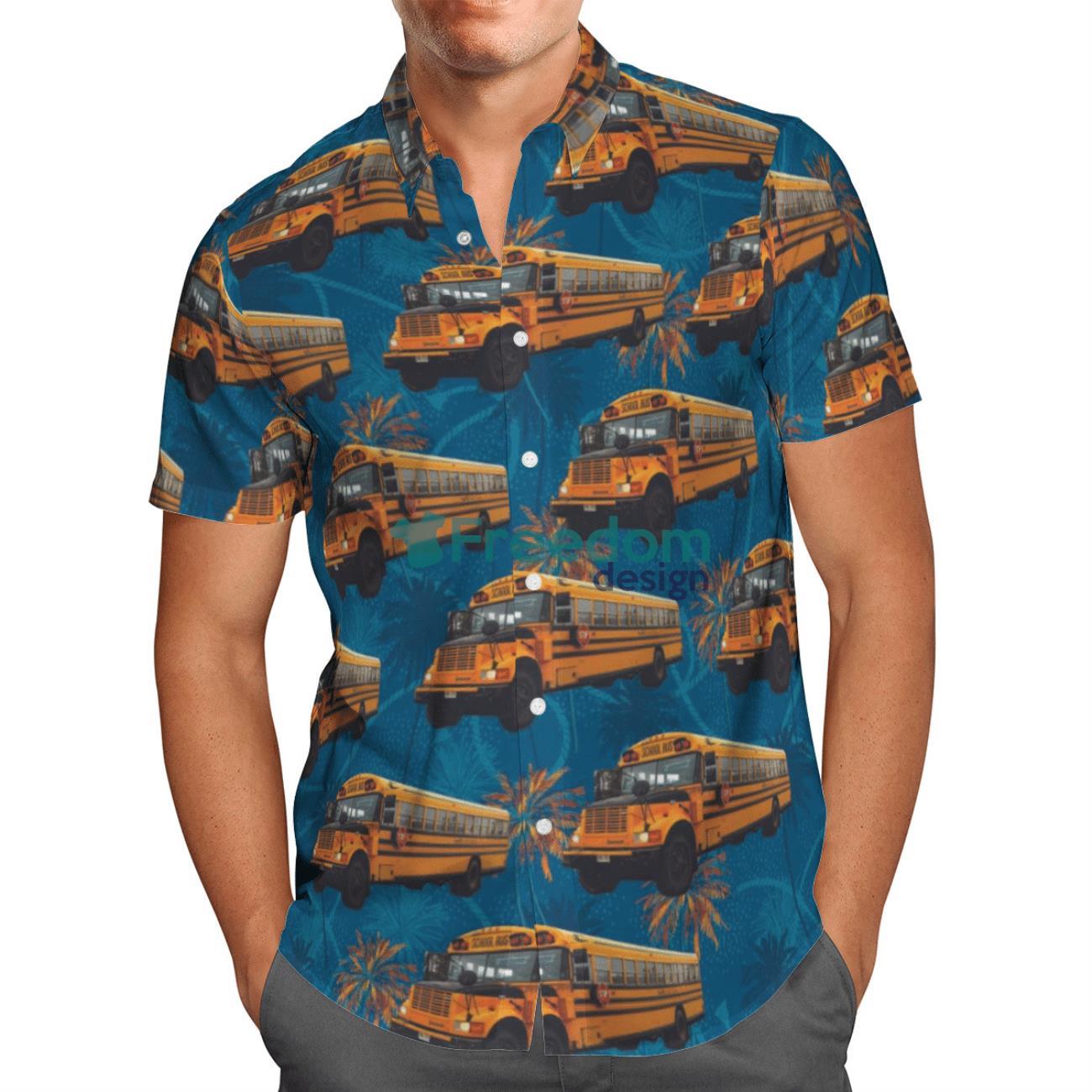 Canadian School Bus Hawaiian Shirt Beach Summer Shirt For Men Women