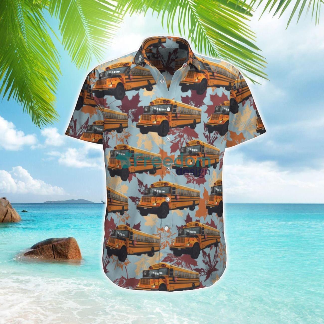 Canadian School Bus Hawaiian Shirt Beach Summer Shirt Canadian School Bus Hawaiian Shirt Beach Summer Shirt
