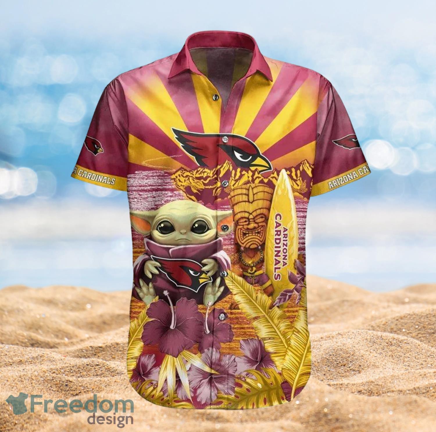 Cardinals Baby Yoda Star Wars Beach Summer Hawaiian Shirt Full Over Print
