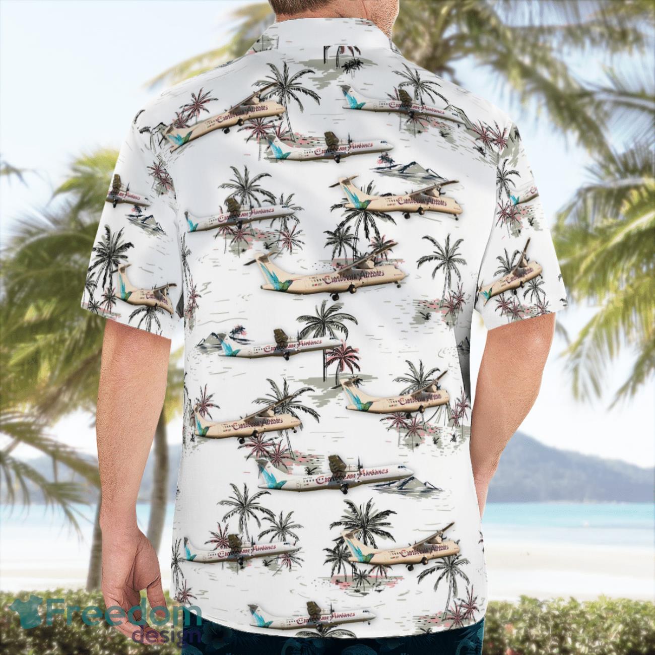 Caribbean Airlines ATR 72-600 Beach Hawaiian Shirt Gift For Summer Holiday