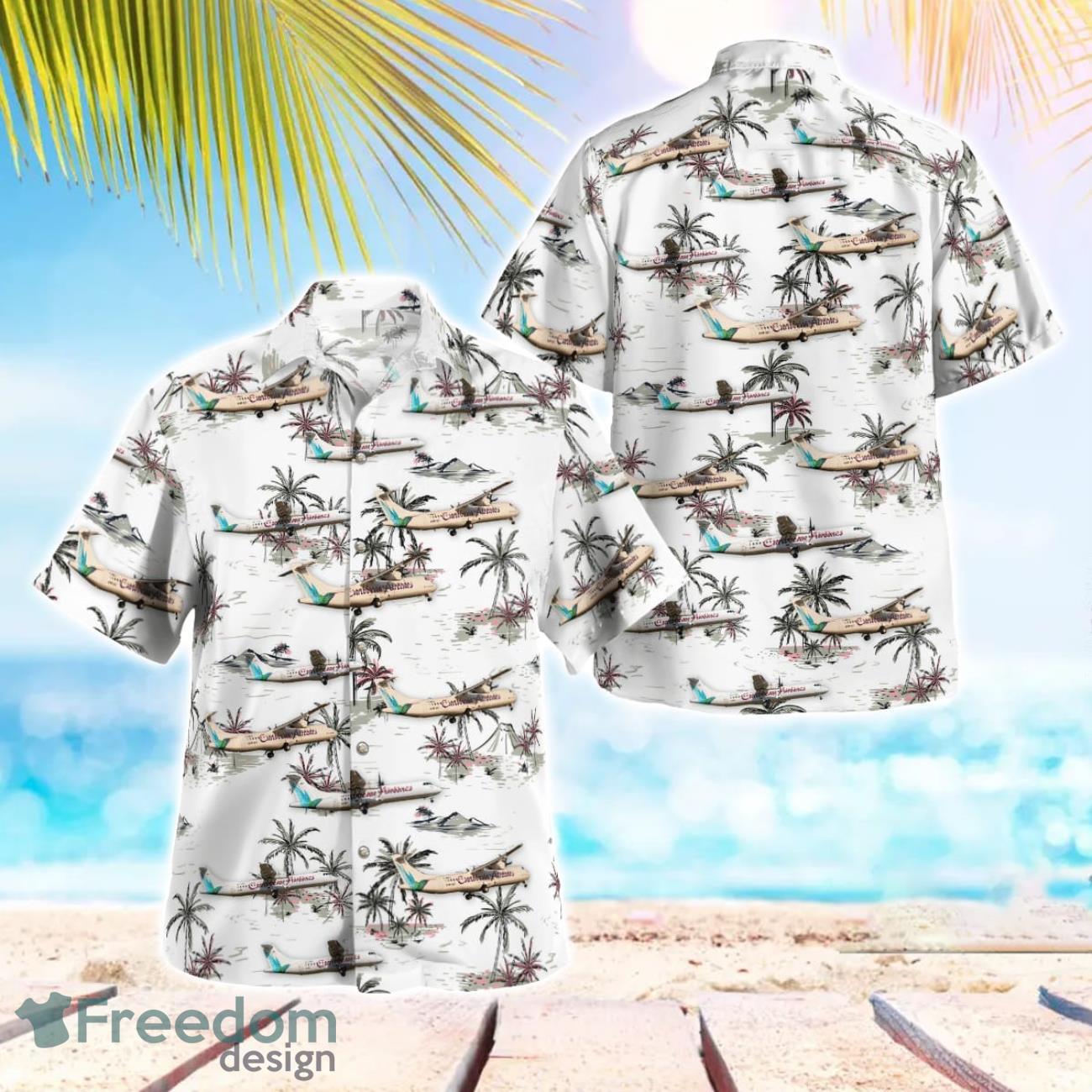 Caribbean Airlines ATR 72-600 Beach Hawaiian Shirt Gift For Summer Holiday Caribbean Airlines ATR 72-600 Beach Hawaiian Shirt Gift For Summer Holiday