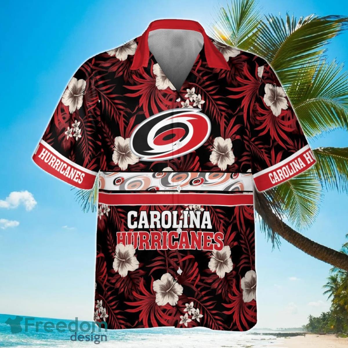 Carolina Hurricanes National Hockey League 2023 Hibiscus Pattern Hawaiian Shirt