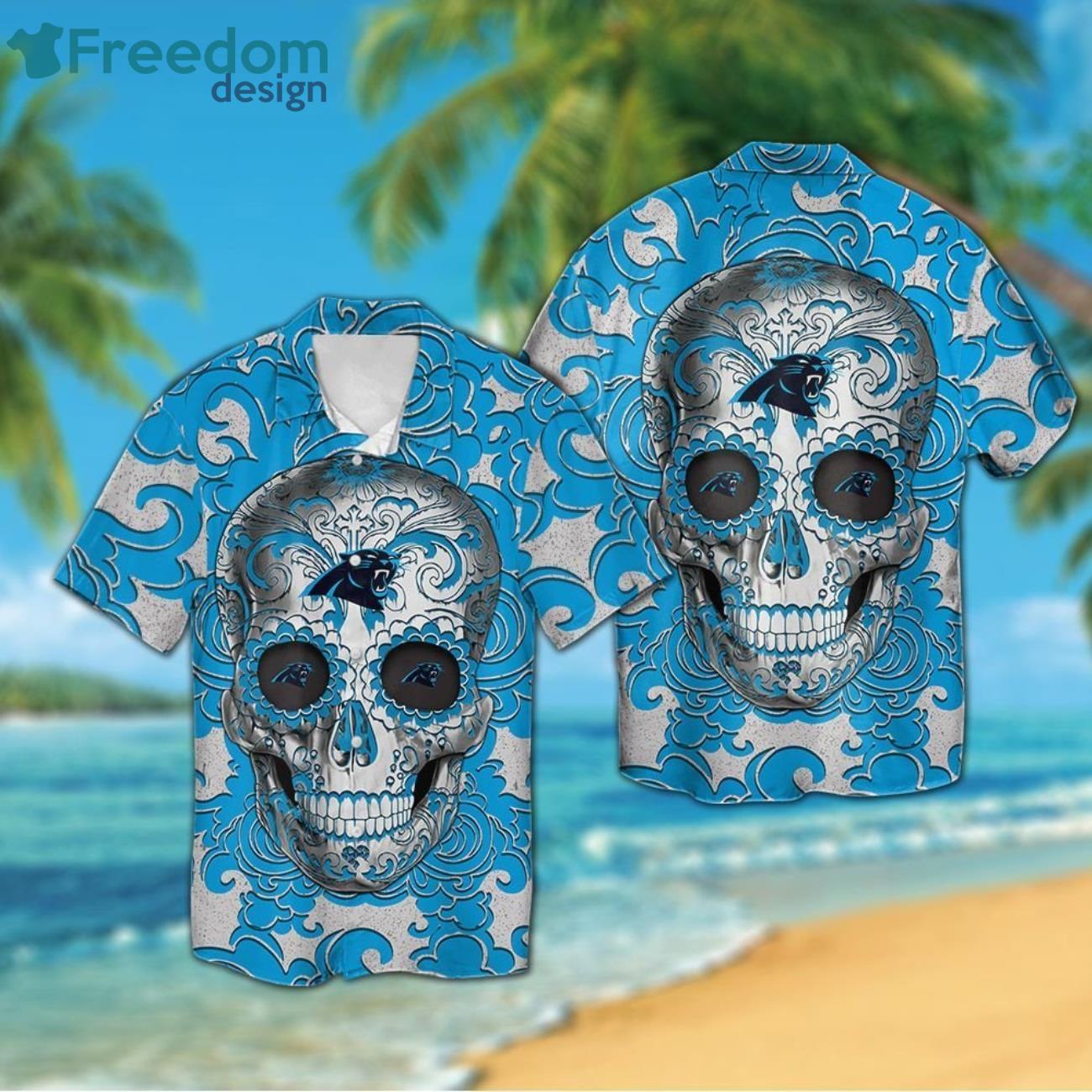 Carolina Panthers SugarSkull Fans Hawaiian Shirt For Men Women Carolina Panthers SugarSkull Fans Hawaiian Shirt For Men Women
