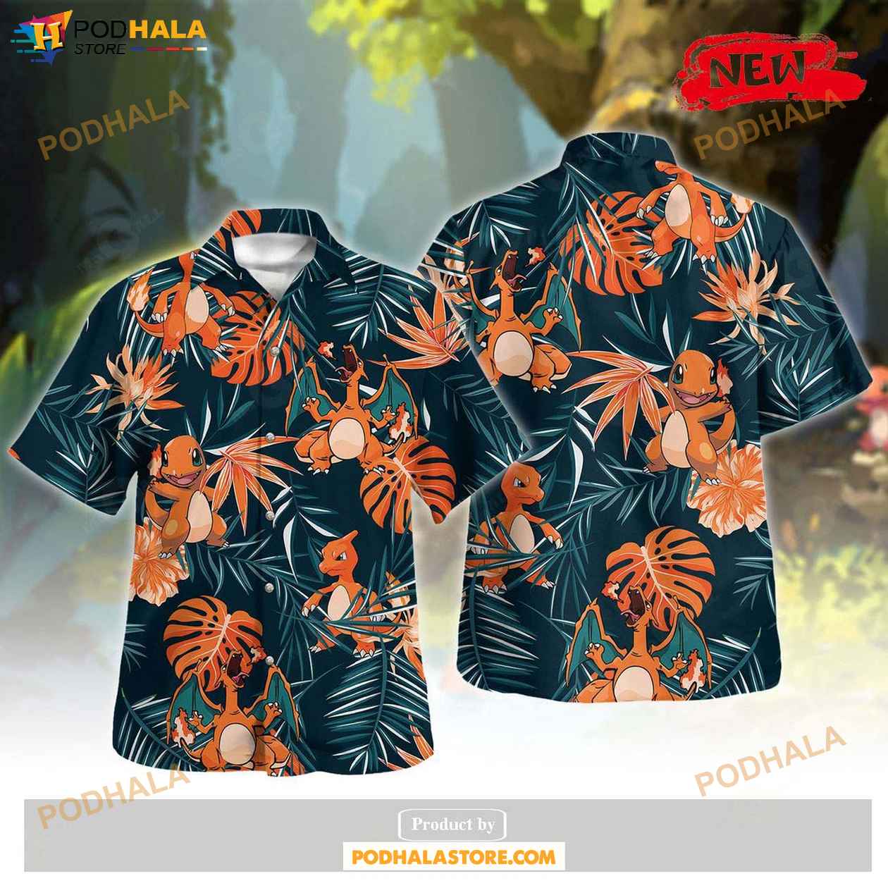 Charizard-Charmeleon-Charmander-Tropical-Design-Hawaiian-Shirt-Tropical-Shirt.jpg