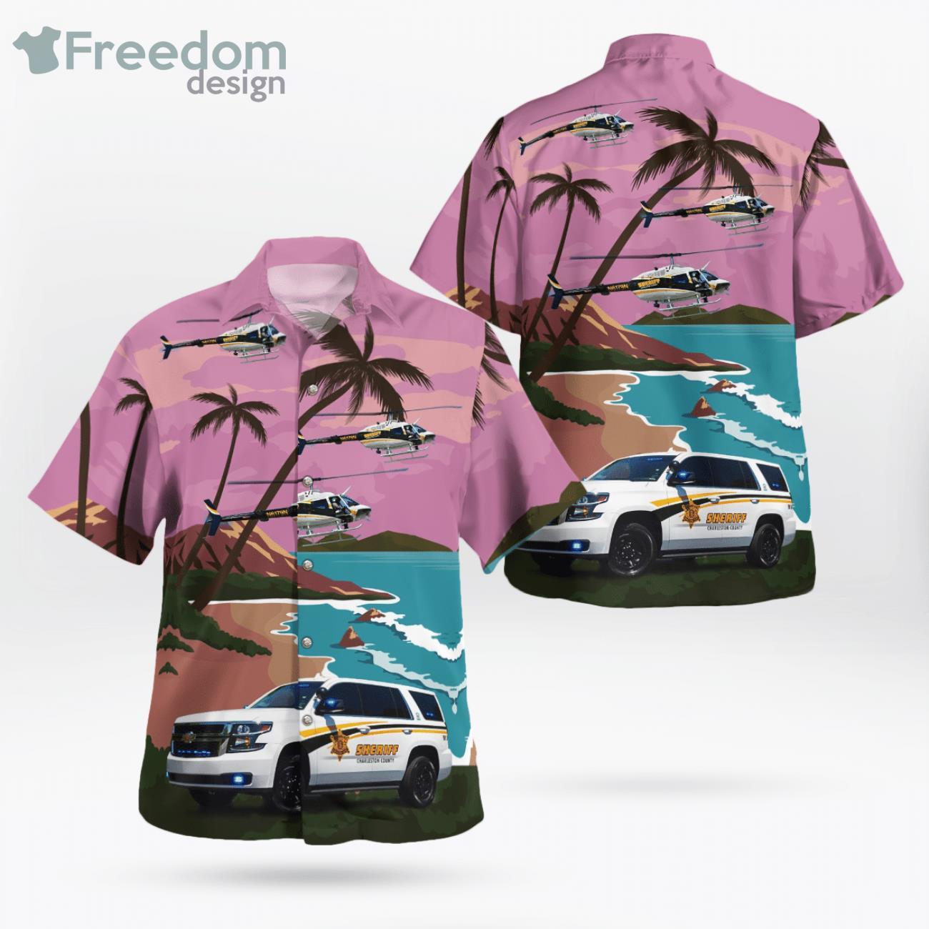 Charleston County Sheriff 2017 Chevrolet Tahoe & Bell Oh-58 Kiowa Hawaiian Shirt Charleston County Sheriff 2017 Chevrolet Tahoe & Bell Oh-58 Kiowa Hawaiian Shirt