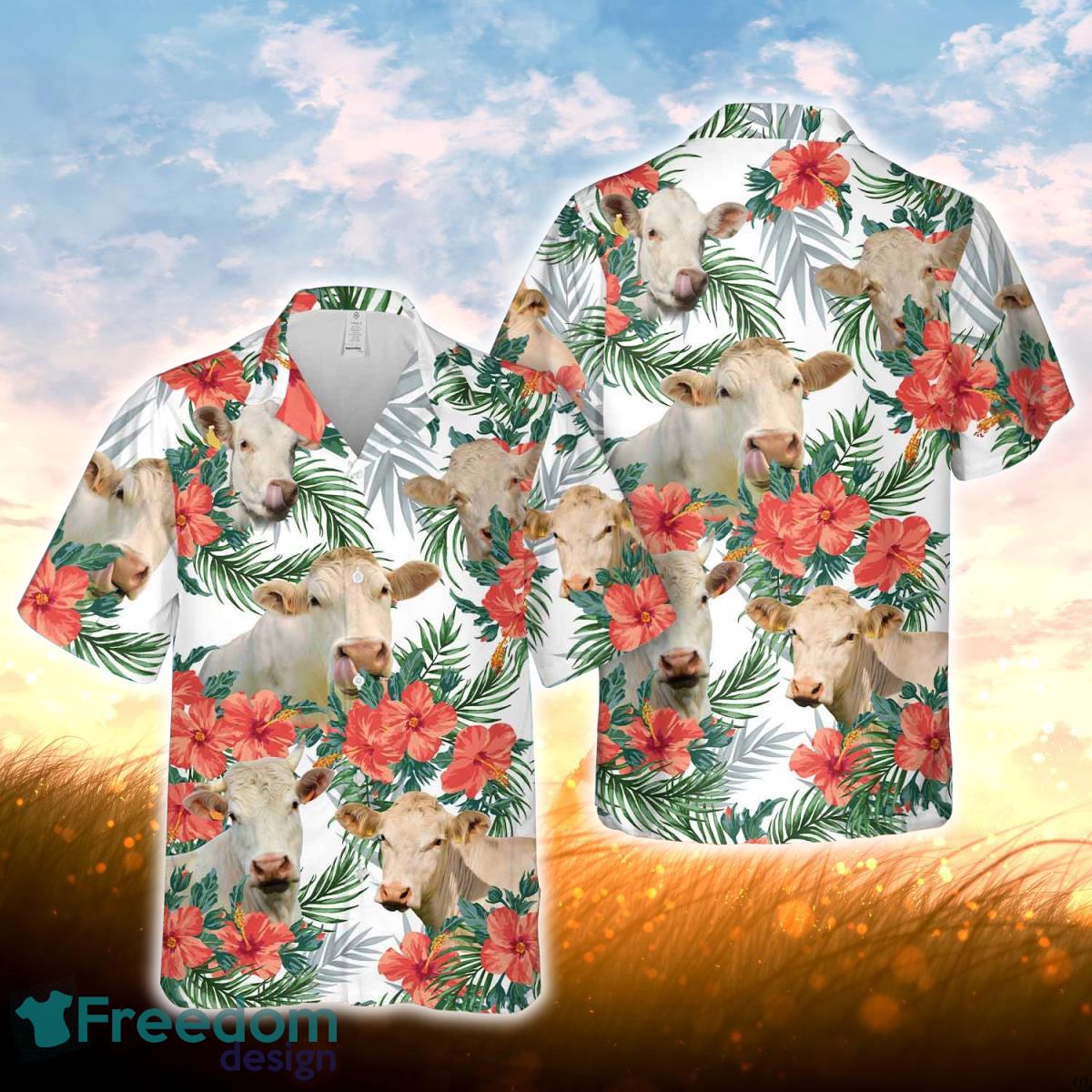 Charolais Hawaiian Flowers Hawaiian Shirt For Men Women Charolais Hawaiian Flowers Hawaiian Shirt For Men Women