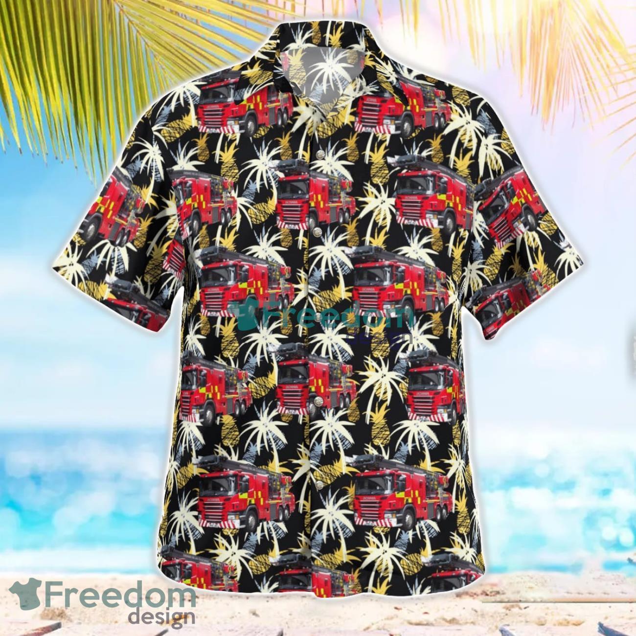 Cheshire Fire and Rescue Service Scania Hawaiian Shirt Gift For Summer Vacation