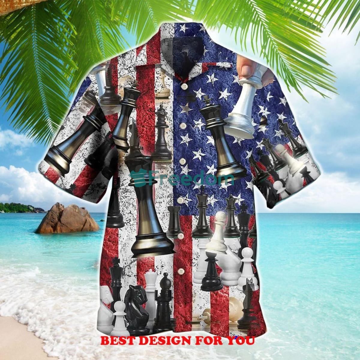 Chess Independence Day Gift Print Over 3D Hawaiian Shirt Chess Independence Day Gift Print Over 3D Hawaiian Shirt