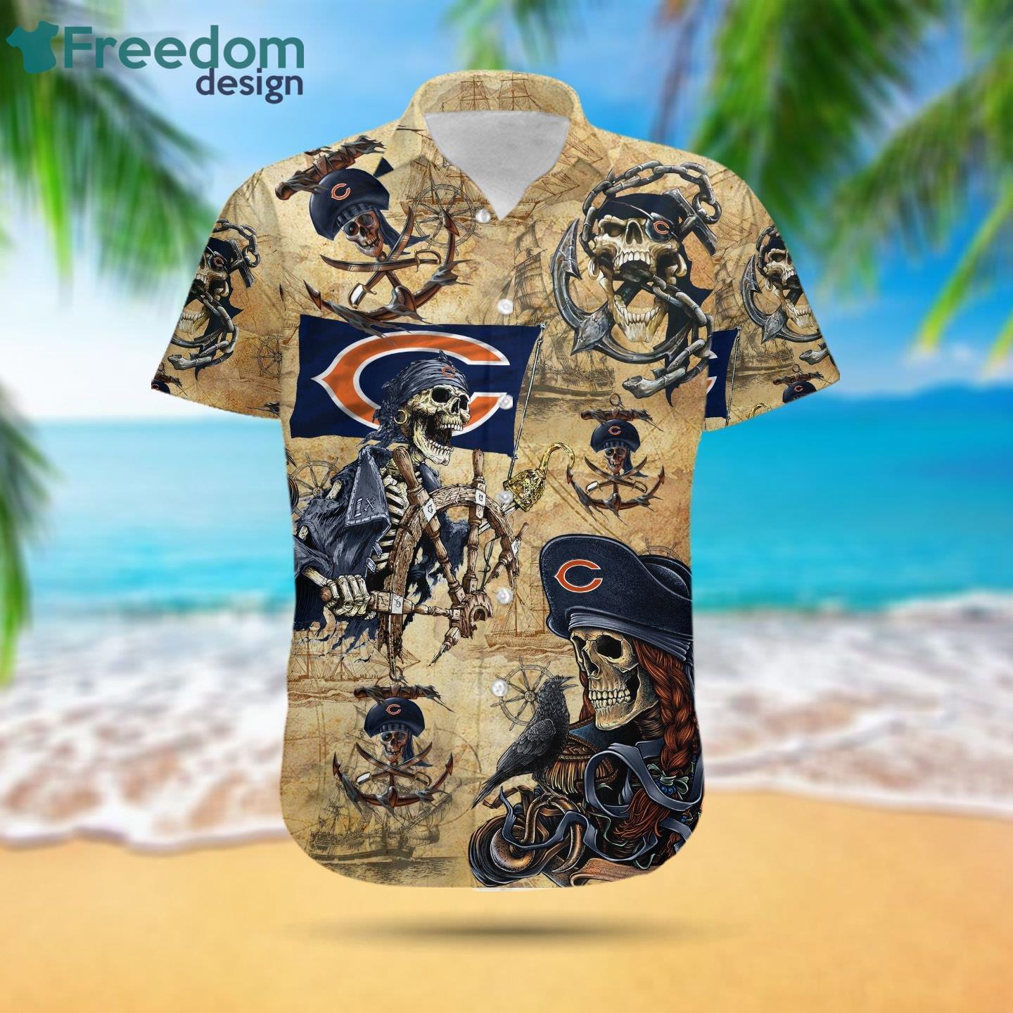 Chicago Bears Pirates Fans Pirates Skull Hawaiian Shirt