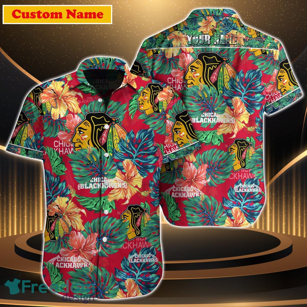 Chicago Blackhawks NHL Custom Name Hawaiian Shirt For Men Women Gift For Fan Chicago Blackhawks NHL Custom Name Hawaiian Shirt For Men Women Gift For Fan