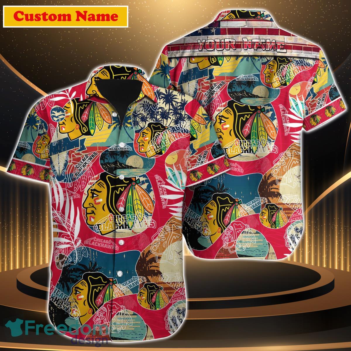 Chicago Blackhawks NHL Custom Name Hawaiian Shirt For Men Women Special Gift For Fan Chicago Blackhawks NHL Custom Name Hawaiian Shirt For Men Women Special Gift For Fan