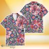 Chicago Cubs Pink Hibiscus Black Pattern White Background 3D Hawaiian Shirt Gift For Fans