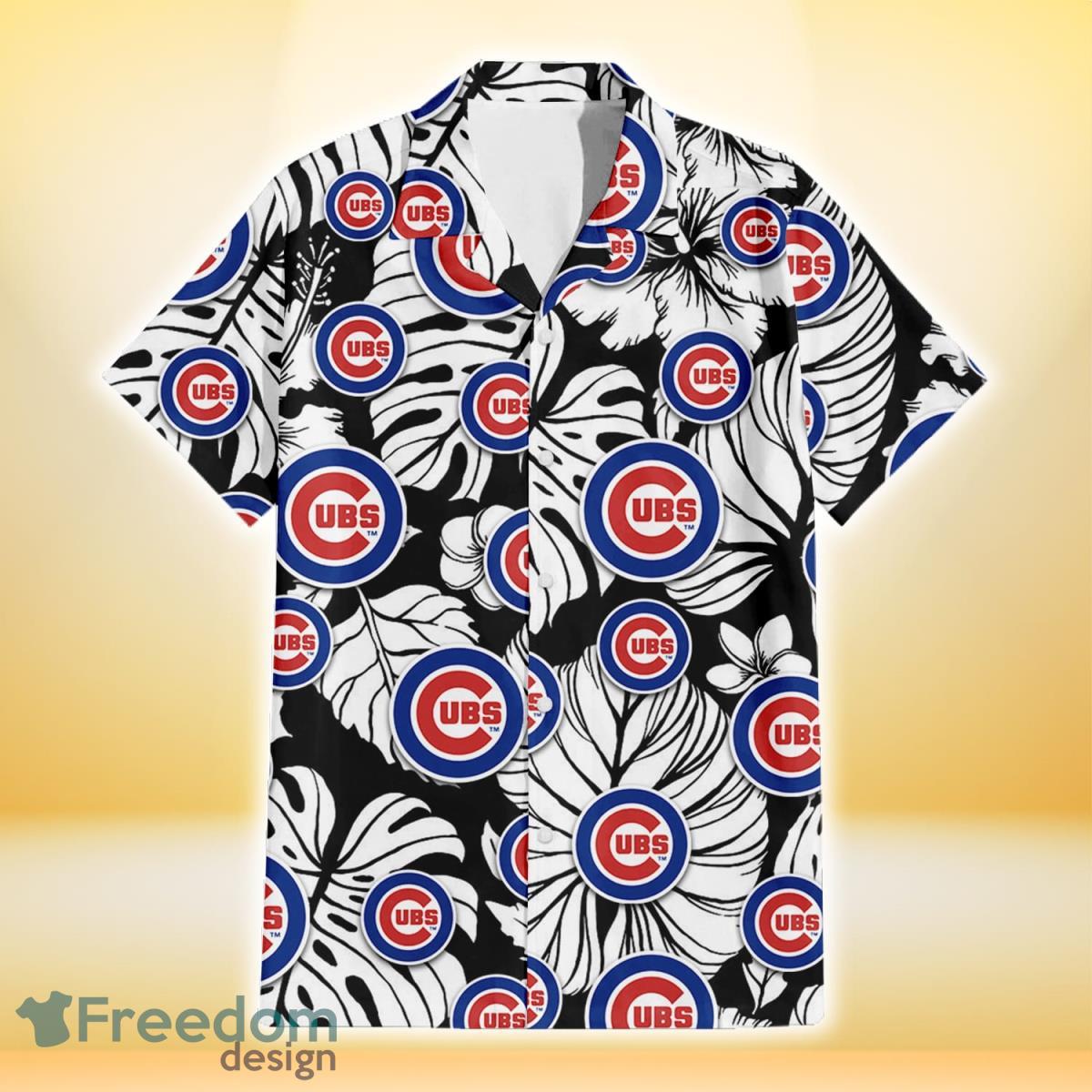 Chicago-Cubs-White-Hibiscus-Porcelain-Flower-Palm-Leaf-Black-3D-Hawaiian-Shirt-Gift-For-Fans-1