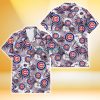 Chicago Cubs White Hibiscus Violet Leaves Light Grey Background 3D Hawaiian Shirt Gift For Fans