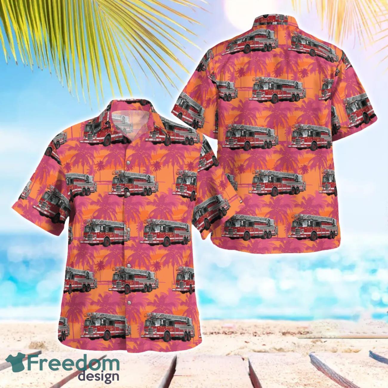 Chicago Fire Department CFD Illinois Truck Summer Hawaiian Shirt Chicago Fire Department CFD Illinois Truck Summer Hawaiian Shirt