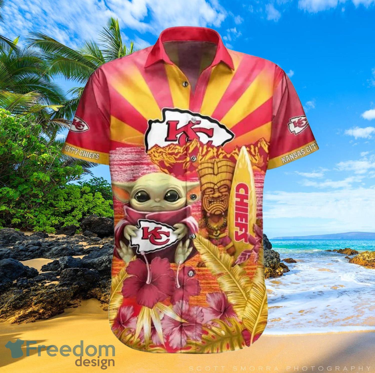 Chiefs Baby Yoda Star Wars Beach Summer Hawaiian Shirt Full Over Print